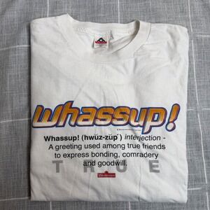 Budweiser Wassup Parody 5X Beer Logo T-Shirt Y2K 90s 2000